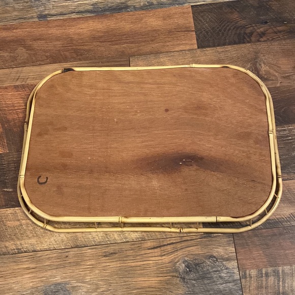 Wicker and bamboo servicing tray - Picture 2 of 5